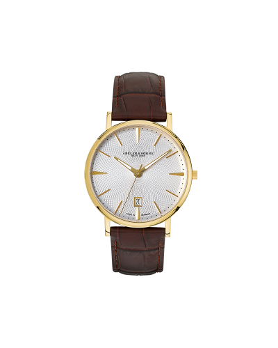 Klassische Herrenuhr mit Guilloché Zifferblatt
