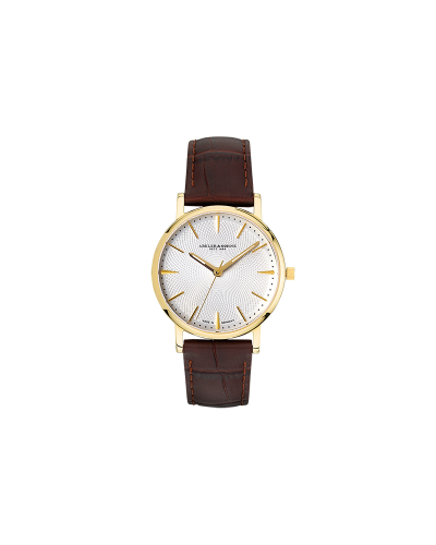 Elegante Damenuhr mit goldfarbenem Gehäuse